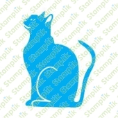 Transparentní razítko sedící kočka