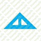 Transparentní razítko pravítko trojúhelník s ryskou